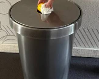 27 LOT. Large Stainless Steel Trash Can w Lid