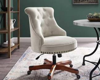 82 LOT. Upholstered Office Chair Wood Base with Wheels