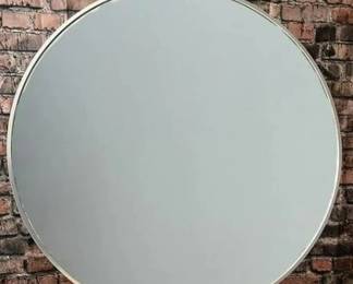 111 LOT. Large Round Silver Mirror