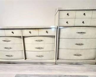 6 LOT. Rare find Mid Century Modern Dresser Set. (Lot of 2)