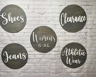 252 - Wall Mount Clothing Type Indicator Signs- LOT OF 5