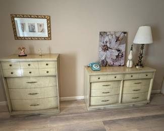 6 LOT. Rare find Mid Century Modern Dresser Set. (Lot of 2)