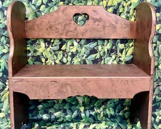 176 LOT. Vintage Brown ChildrensDoll Bench