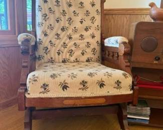 235 - Gothic Carved Walnut Rocking Chair