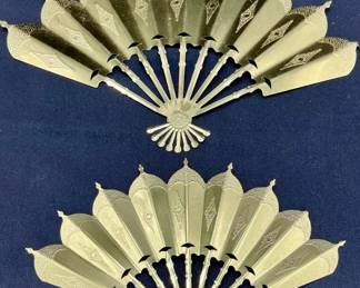 147 LOT. Decorative Vintage Asian Brass Fans- LOT OF 2