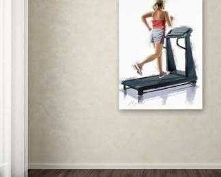106 LOT. Woman on Treadmill Art on Canvas