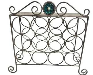 61 LOT. Metal Wire Wine Rack with Green Stone