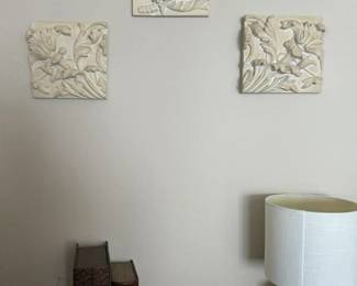 232 - High Relief Plaster Tiles- LOT OF 3