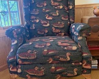 251 - Unique and Fun Duck Pattern Wingback Chair!
