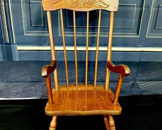 178 LOT. Childrens Wood Rocking Chair FARMHOUSE CHIC