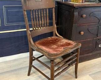 128 LOT. Farmhouse Chic Distressed Antique Wood Chair
