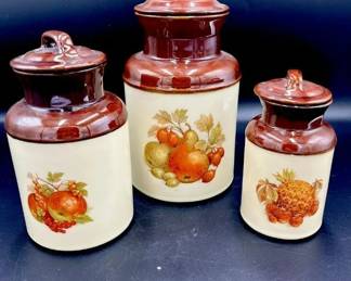 135 LOT. Vintage Ceramic McCoy Jar Set- LOT OF 3