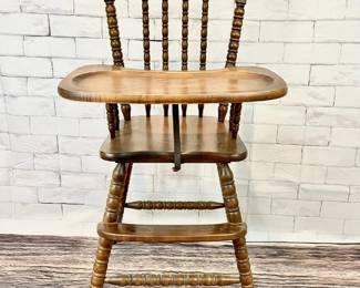 67. LOT Vintage Jenny Lind Wood Highchair