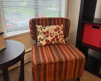 207 - Pier 1 Retro Fall Tone Stripped Accent Chair
