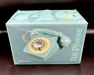 172 LOT. Retro Powder Blue Rotary Landline Phone IN BOX