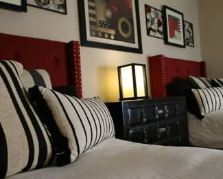 182 - Black Brown Rectangular Wood Table Lamp