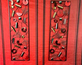 227 - Geometric Rectangular Metal Wall Art- LOT OF 2