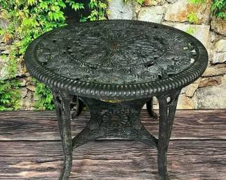 87 LOT. Faux Metal Patio Side Table
