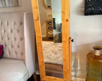 170 - Free Standing Jewelry Armoire with Mirror Front