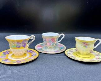52 LOT. Lena Liu Miniature Teacups and Saucers- LOT OF 6