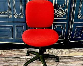 77 LOT. Red Rolling Swivel Office Chair No Arm Rests