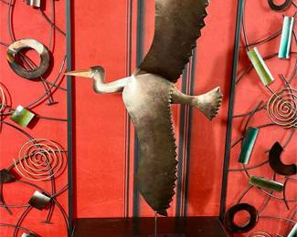 265 - Pier 1 Decorative Metal Crane Statue