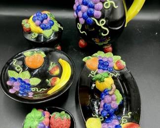 22 LOT. Fitz & Floyd Fruit Ceramic Dish Set- LOT OF 9