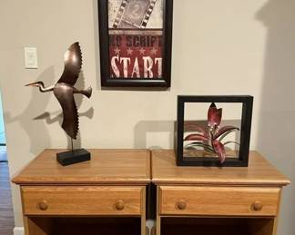 159 LOT Solid Comfort Oak Nightstands- LOT OF 2