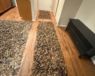 250 - 8 FOOT Safavieh Brown Leather Shag Carpet RUNNER