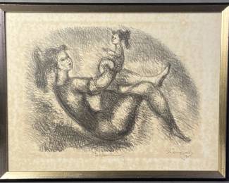 Balancing Etching by Charles Gross, Signed