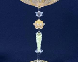 Charles Paul Savoie Art Glass Goblet