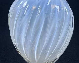 Vintage Contemporary Opalescent Glass White Vase