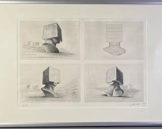 Sacha Sosno La Tete Carree Litho Signed