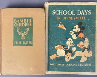 Disney & Bambi Vintage Books 1939 Set of Two