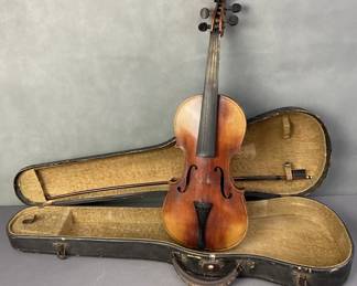 Antique Violin with Case and Bow