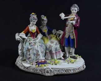 Vintage Dresden Style Porcelain Figure Statue