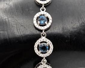 Sterling Silver Blue and White CZ Bracelet