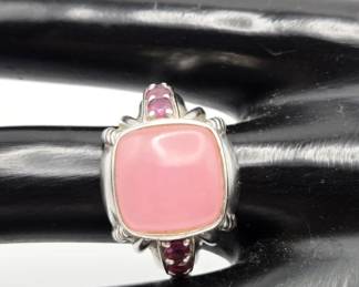 Judith Ripka Sterling Silver Rhodolite Ring