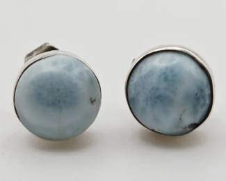 Sterling Silver Larimar Stud Earrings