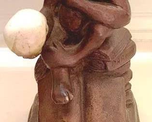 358 - Monkey Statue - Plaster - 9" Tall