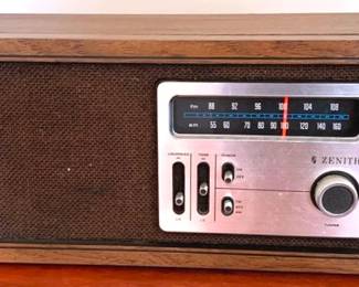 180 - Zenith AM/FM Radio Model H422P - 8" x 14" x 6" You are buying a used as-is electric/electronic item. We do not guarantee all components are present, and if it is not expressly stated, it is untested.