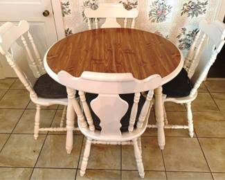 144 - Painted Dining Table & Chairs Table - 29" x' 42" Chairs - 37" x 21" x 17"