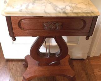 300 - Marble Top Table - 28" x 18" x 13"