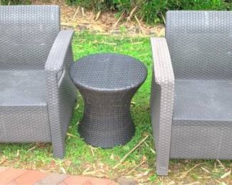 304 - 3 piece Outdoor Patio Set Chairs - 32" x 29" x 20" Table - 20" x 20"