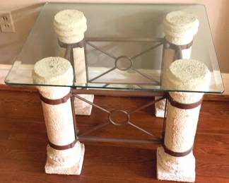 450 - Glass-Top Table - 26" x 24" x 20"
