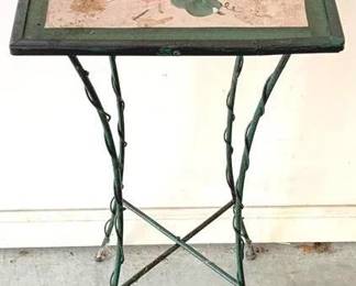 54 - Tile Top Table - 27" x 12" x 12"