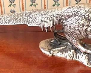 215 - Pheasant Metal Statue - 5" x 26"