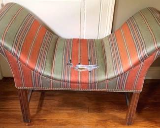 290 - Saddle Bench - 28" x 42" x 20" as is - tear in fabric