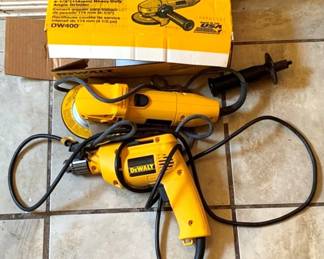 30 - DeWalt Angle Grinder & Drill You are buying a used as-is electric/electronic item. We do not guarantee all components are present, and if it is not expressly stated, it is untested.