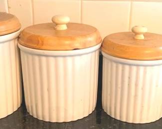 101 - Set of 4 Preferred Stock Canisters 5" , 6" , 7" , & 8" Tall